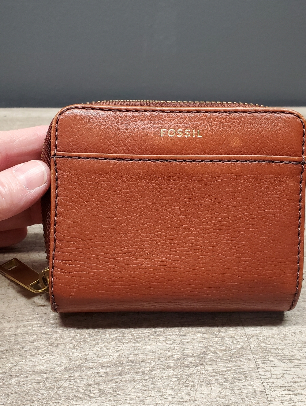 Fossil brown leather bifold wallet